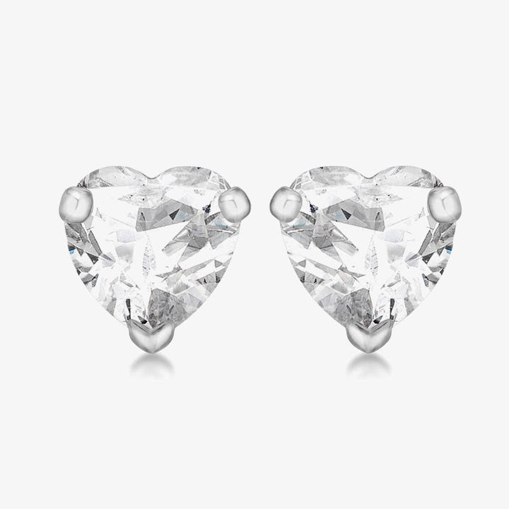 Crystal Heart Stud Earrings