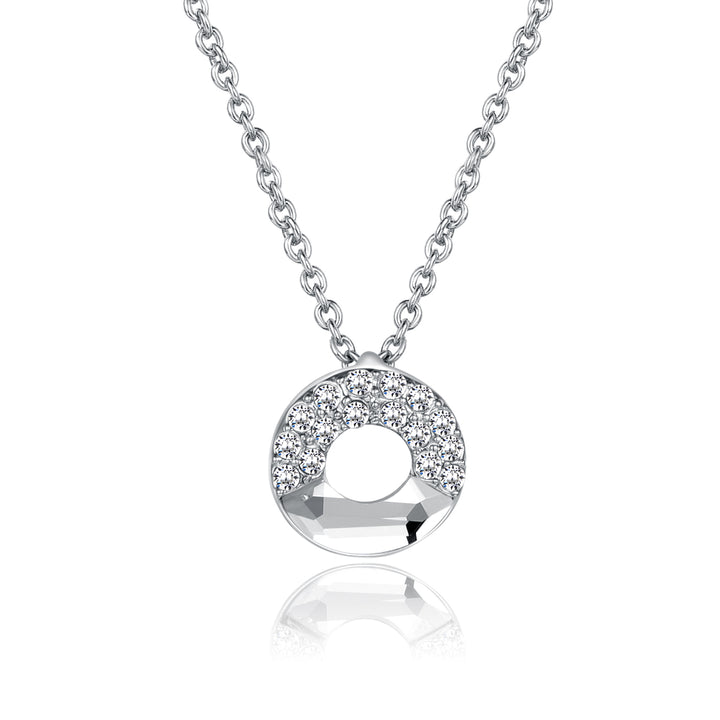 14K White Gold Circle with crystals from Swarovski