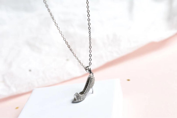 18K Gold and Sterling Silver Stiletto Crystal Pendant Necklace