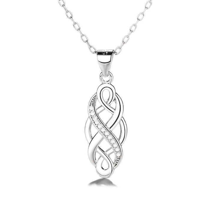 Sterling Silver Celtic Pendant Necklace with Swarovski Crystals