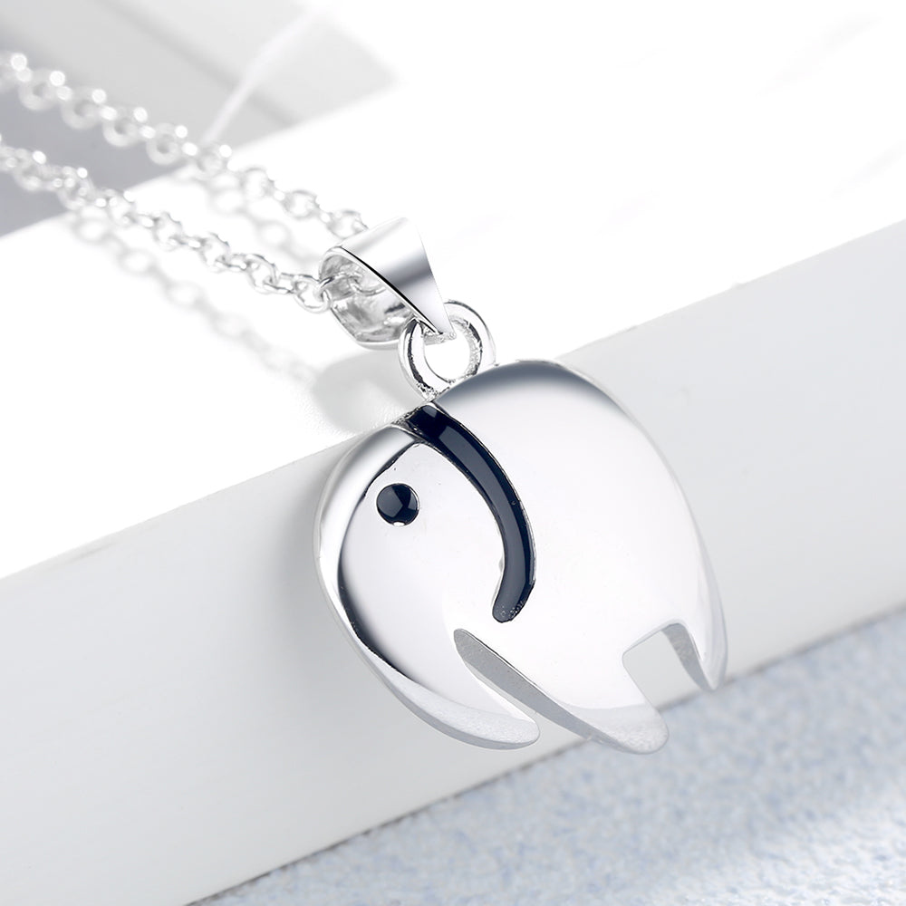 14K White Gold Elephant pendant necklace