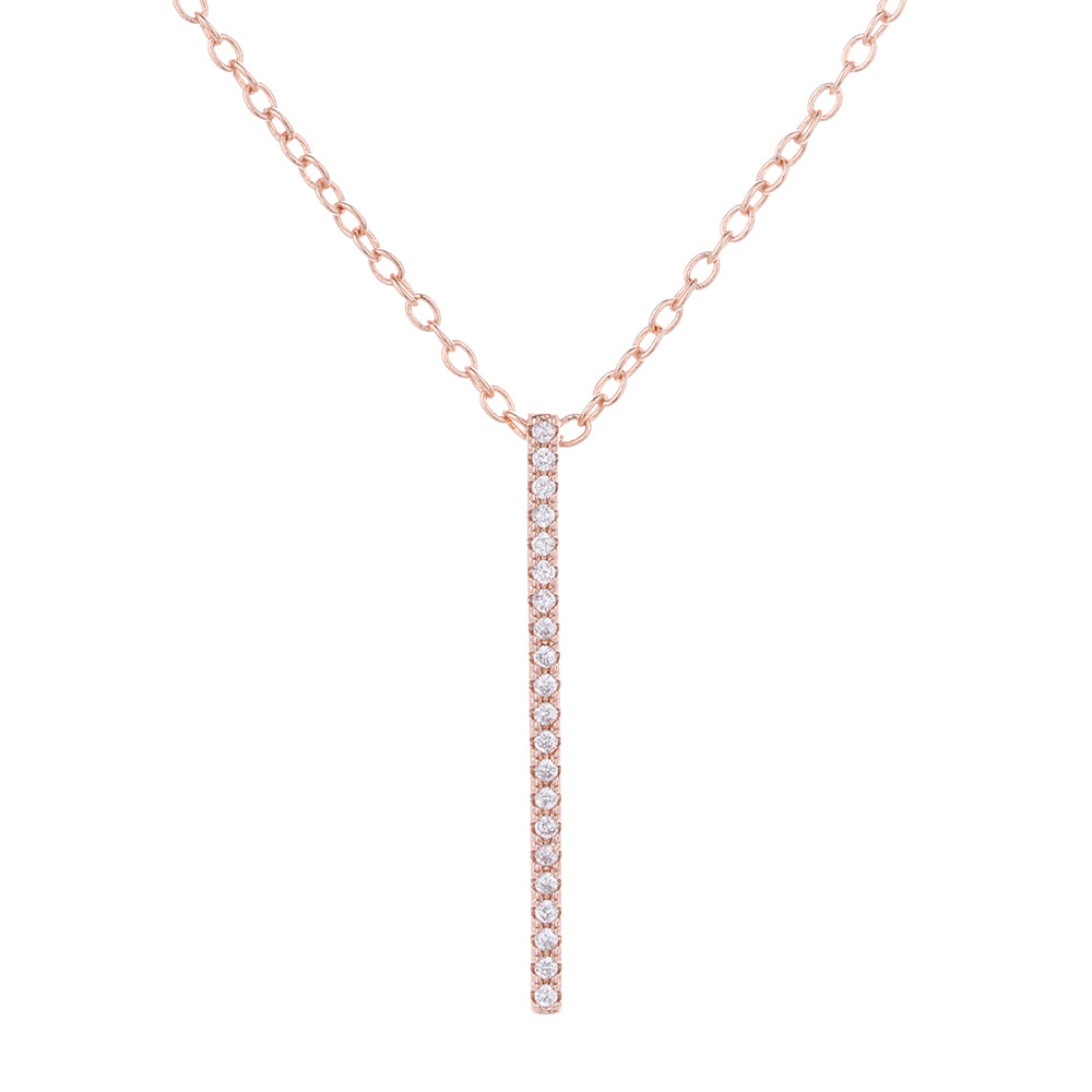 Sterling Silver Bar Necklaces with Crystals