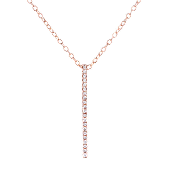 Sterling Silver Bar Necklaces with Crystals
