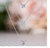 Sterling Silver tri-tone Three Layer Necklace with Swarovski