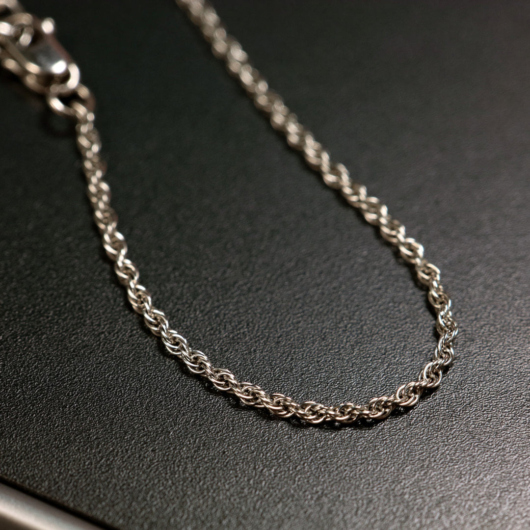 14K White Gold Wave Chain Necklace