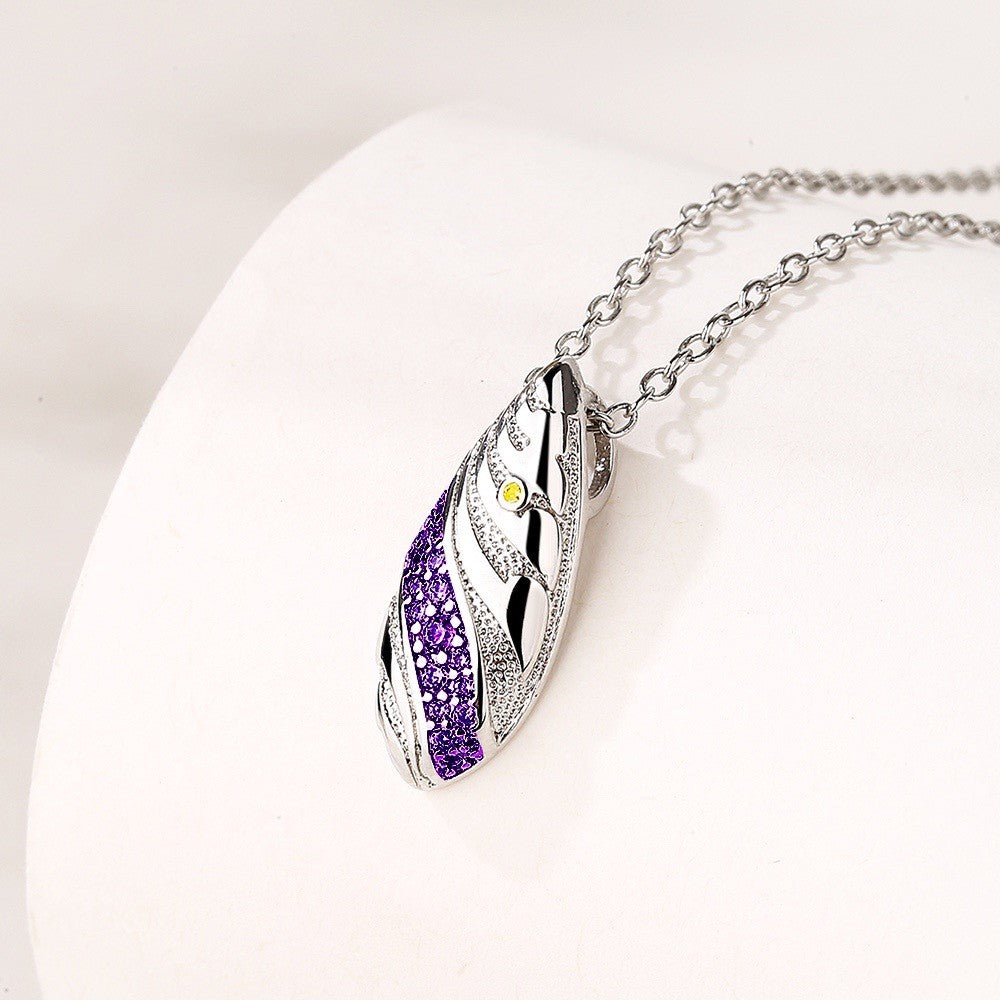 Bali Filigree Artisan Oval Drop Pendant Necklace with Amethyst