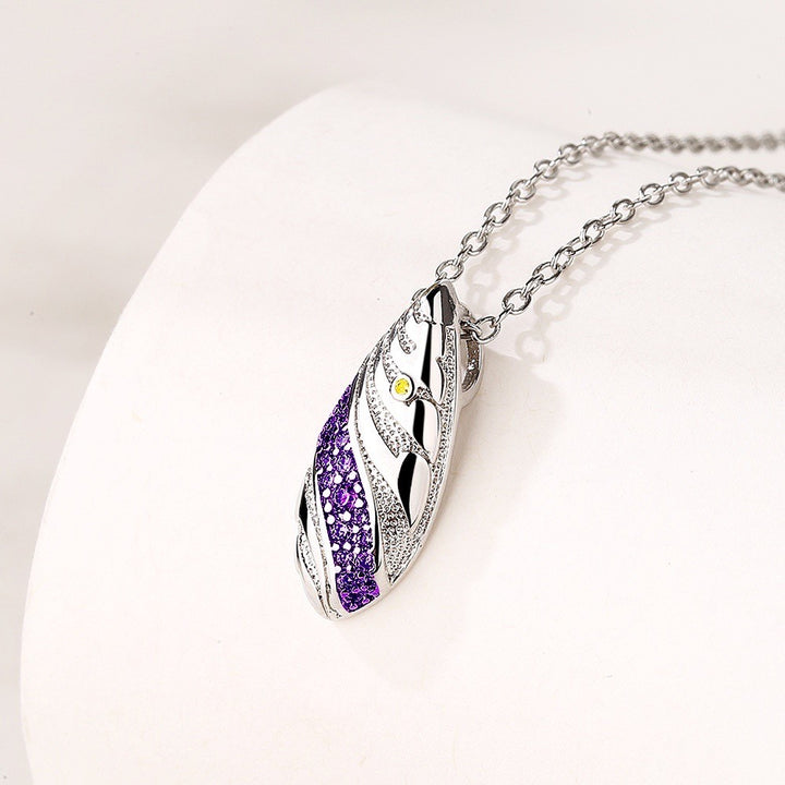 Bali Filigree Artisan Oval Drop Pendant Necklace with Amethyst