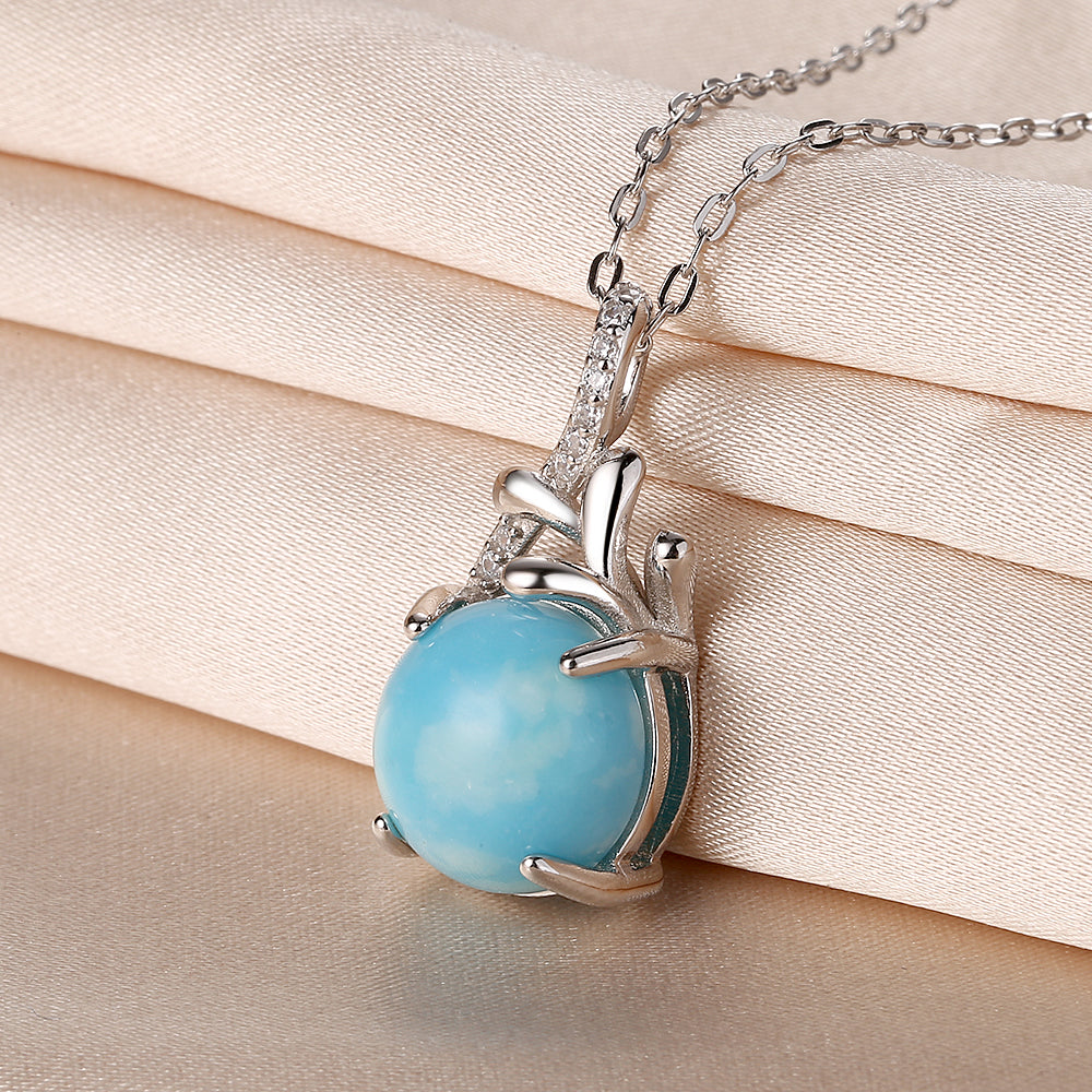 Lab-Created Larimar & Sterling Silver Pendant Necklace