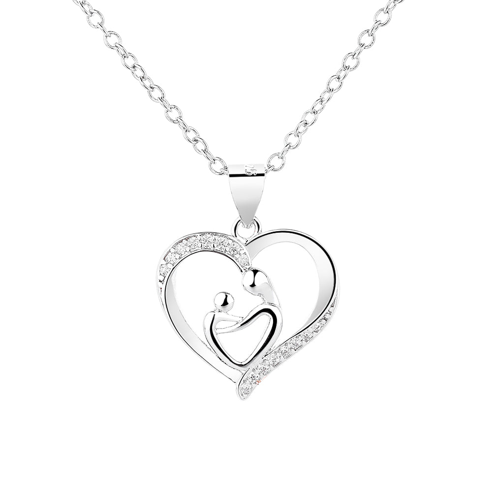 14k Gold	Motherhood pendant necklace with crystals (Mother's Day)