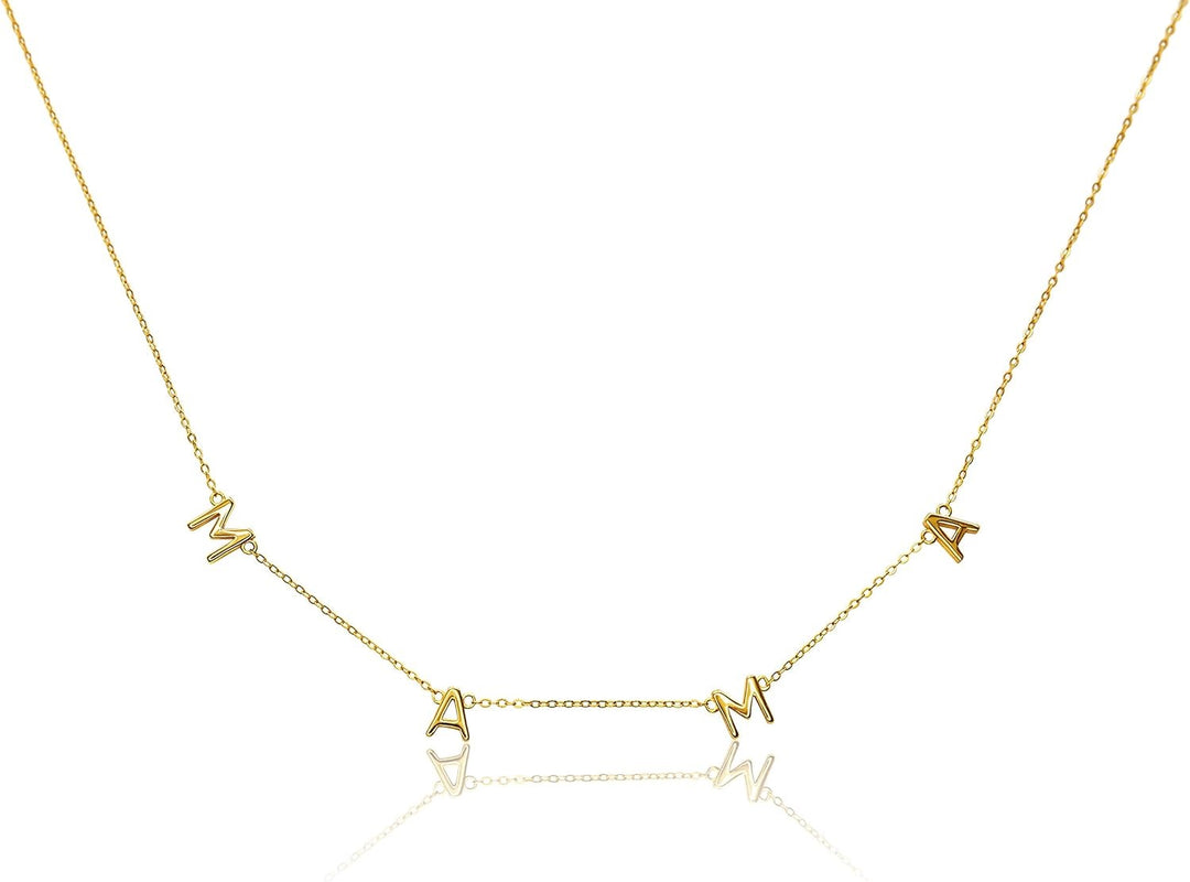 14K Gold Mama Bib Necklace - 14"
