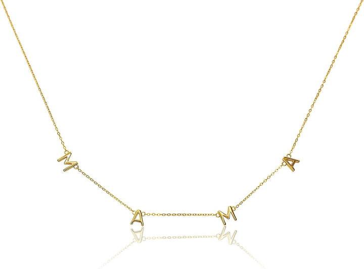 14K Gold Mama Bib Necklace - 14"