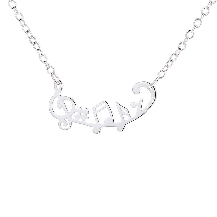 Sterling Silver Music Notes Necklace