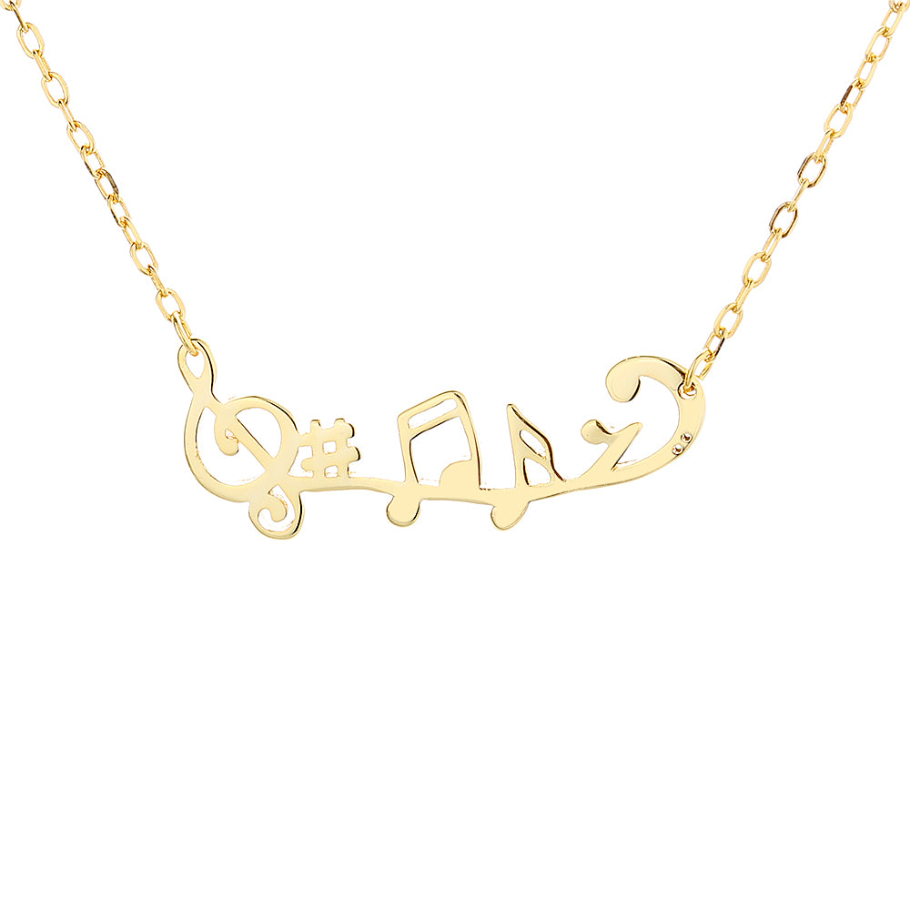 Sterling Silver Music Notes Necklace