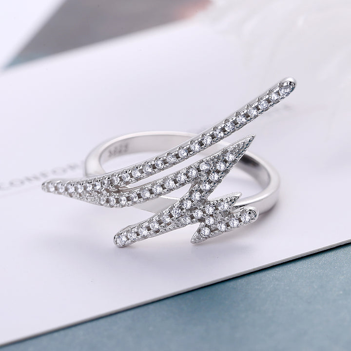 14 K Gold Plating Zig Zag Crystal Ring
