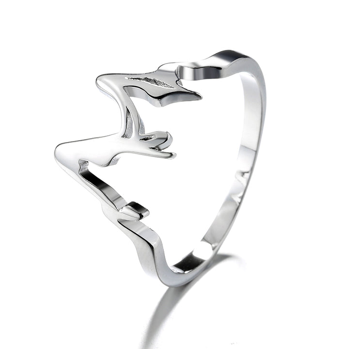 14K White Gold Mountain Ring