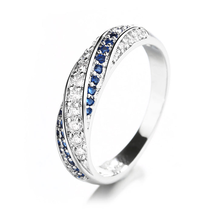 Sapphire & Sterling Silver Twist Band Ring