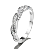 Sterling Silver Twist Ring with crystals from Swarovski