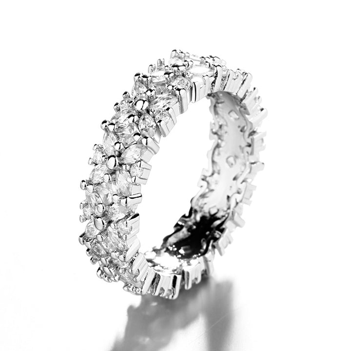 Sterling Silver Marquise-Cut Flower Ring With crystals from Swarovski