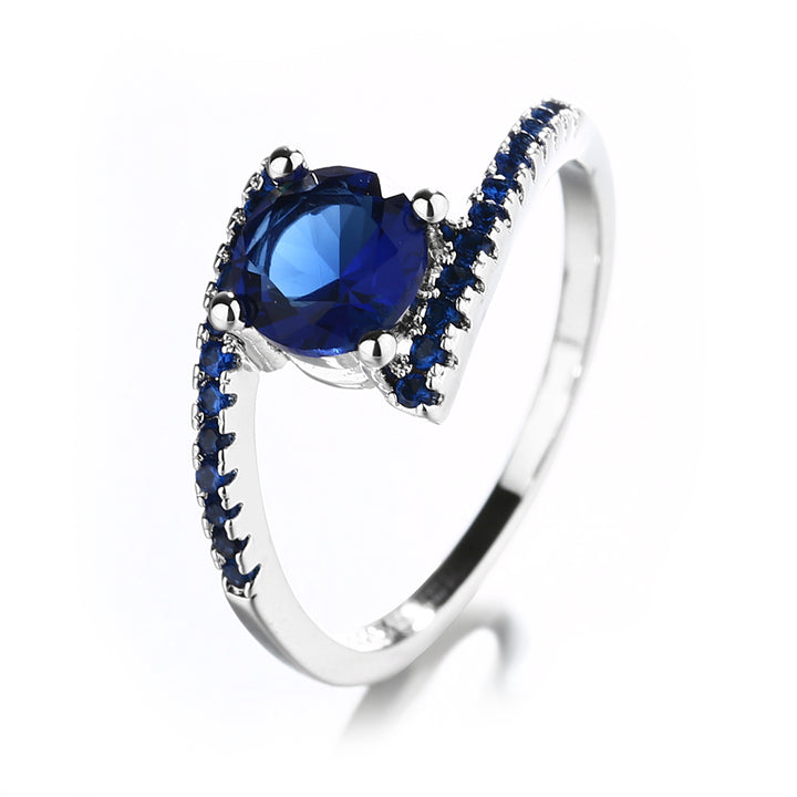 Sterling Silver and Sapphire Bypass Ring