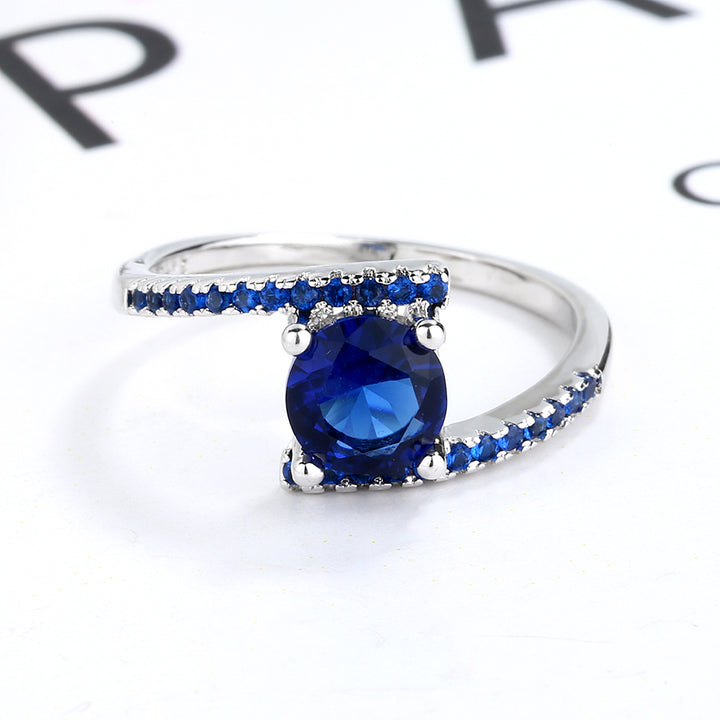 Sterling Silver and Sapphire Bypass Ring