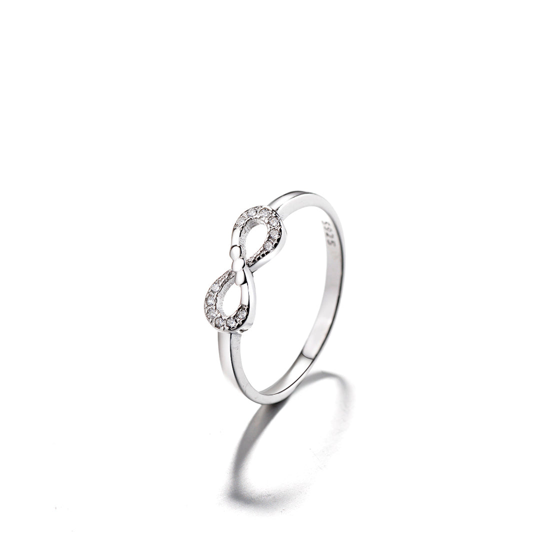 Silver Infinity Crystal Ring