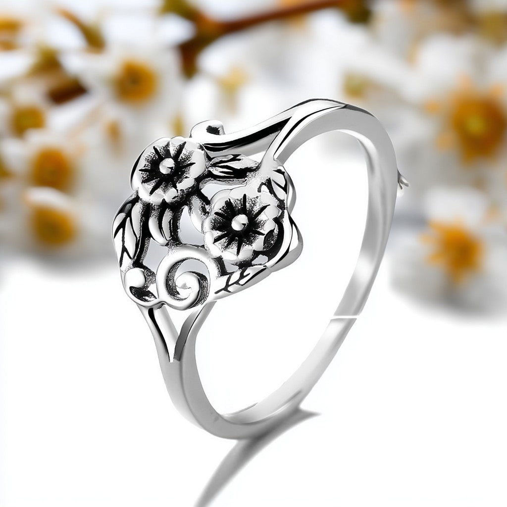 Sterling Silver Artisan Wild Flower Ring