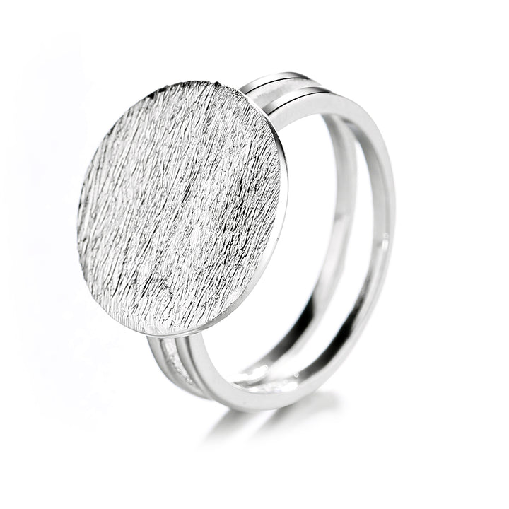 Silver Plated Round Disc Ring