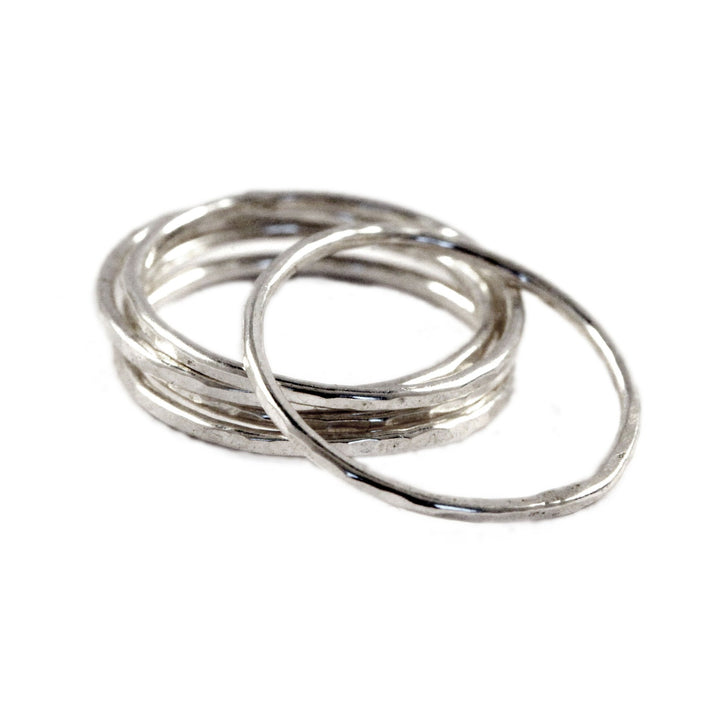 Sterling Silver High Polished Bands (Set of 5)