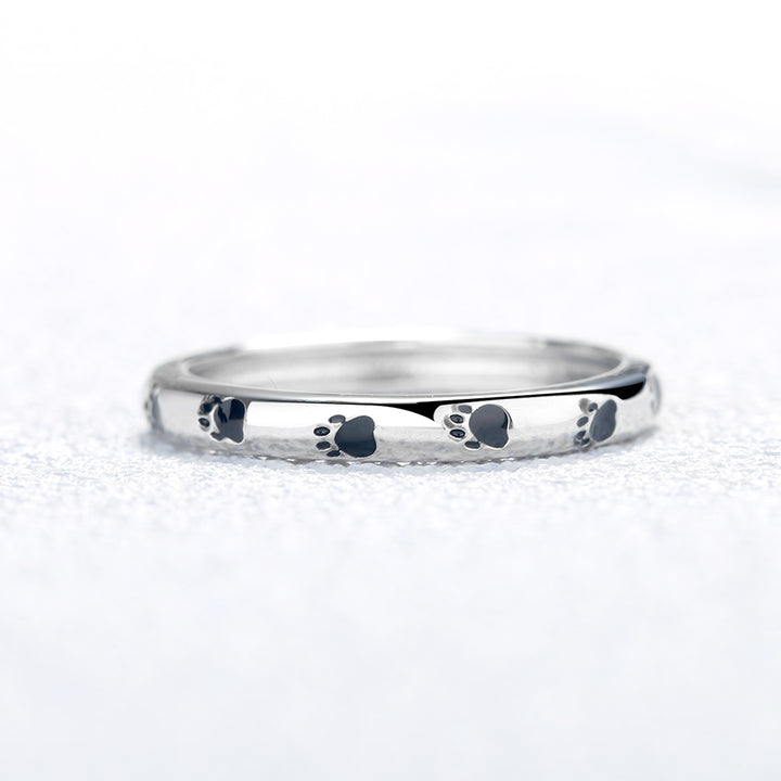 Amy and Annette Sterling Silver Paw Print Band