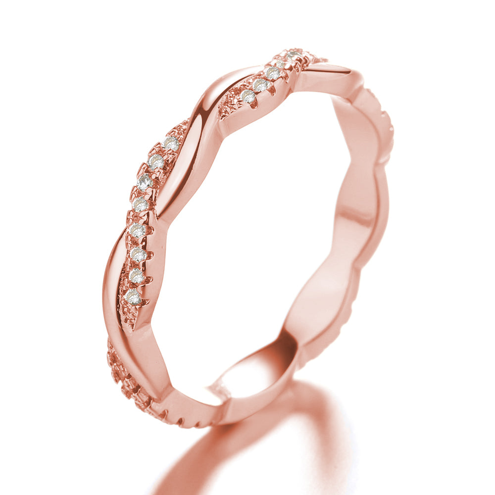 Sterling Silver, 18k Gold, or Rose Gold Crossover Ring