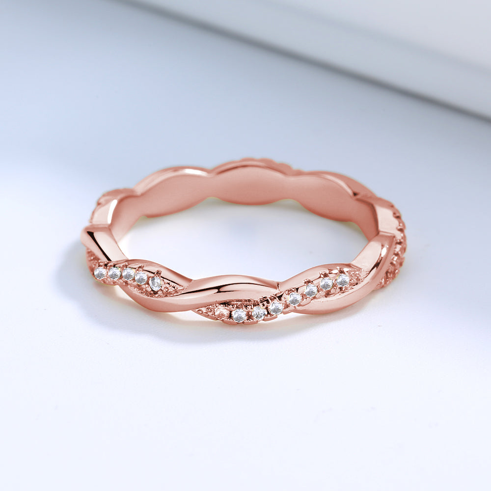 Sterling Silver, 18k Gold, or Rose Gold Crossover Ring