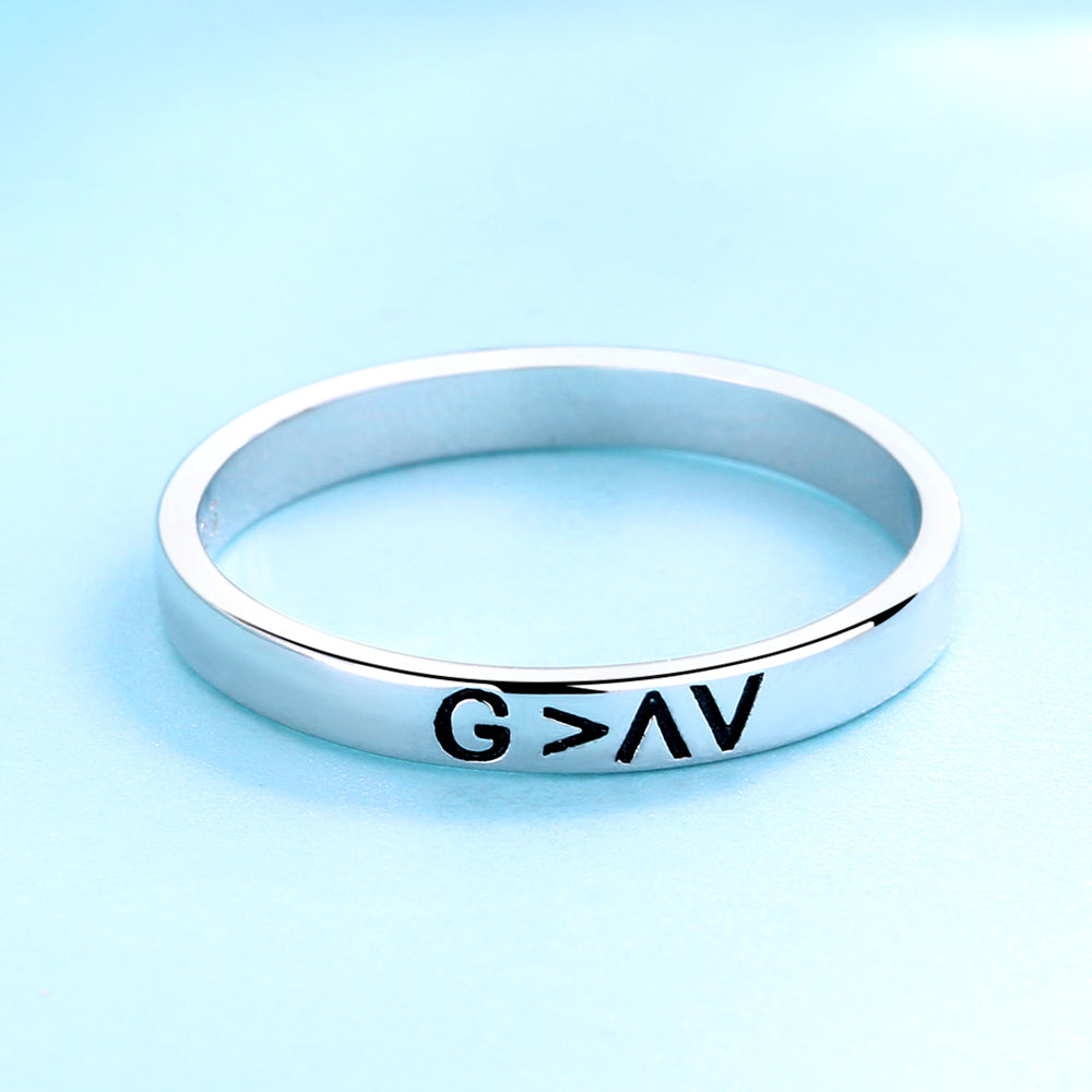 Sterling Silver 'God Is Greater' Ring