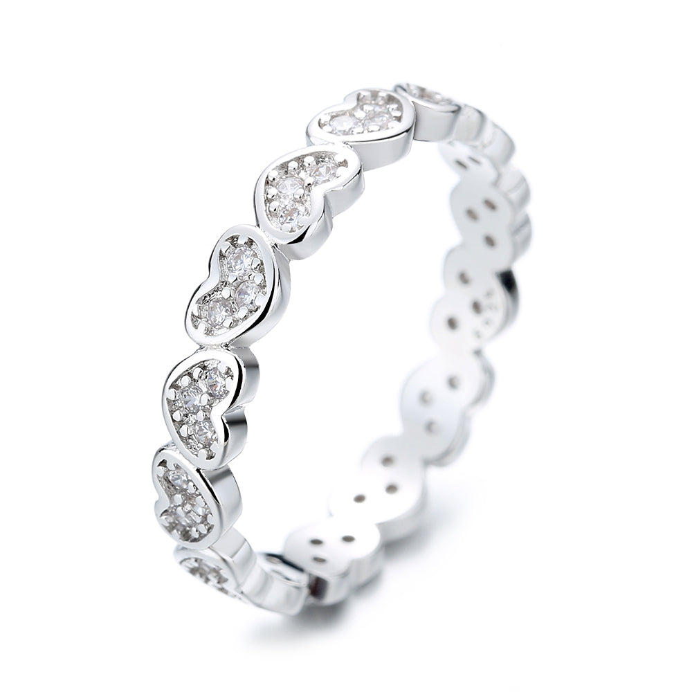 Sterling Silver Heart Ring With Crystals from Swarovski