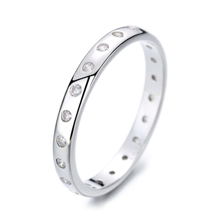 Sterling Silver Band Ring With crystals from Swarovski