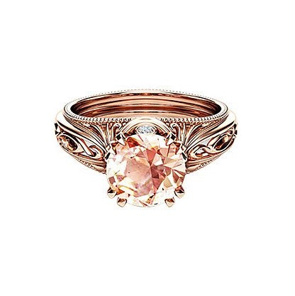 14k Rose Gold Filigree Engagement Champagne Ring