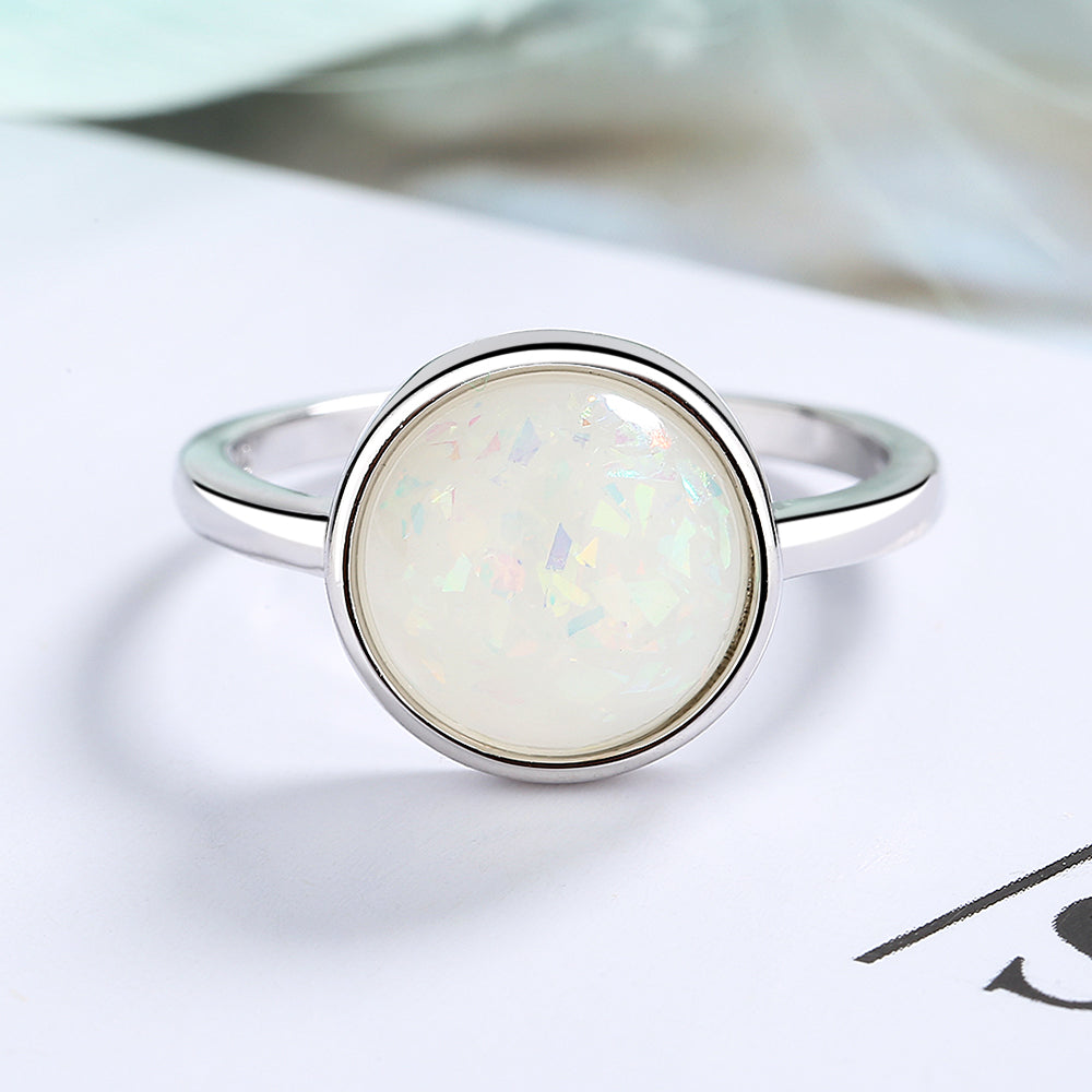 Artisan Sterling Silver Ring in Platinum Drusy