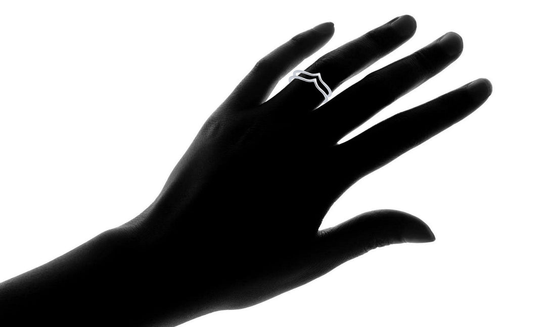 Sterling Silver Minimalist 2 Row Bypass Ring