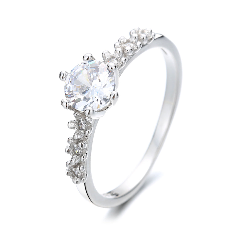 Sterling Silver Engagement Ring with crystals from Swarovski