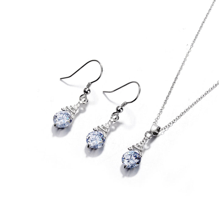 Sterling Silver Eiffel Tower Earring and Pendant Necklace Set