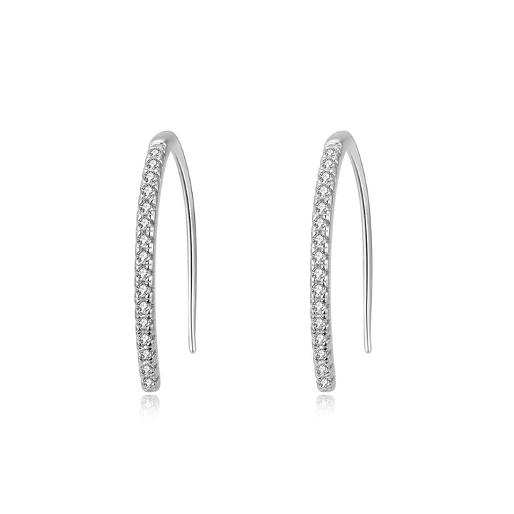 Solid Sterling Silver & Genuine Crystal Pull-through threader Earring