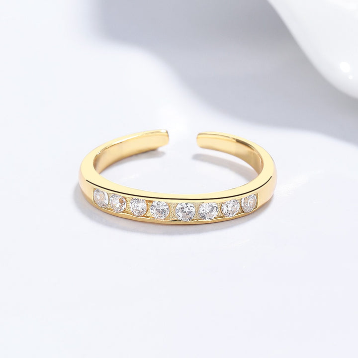 Sterling Silver Channel-Set Toe Ring with crystals