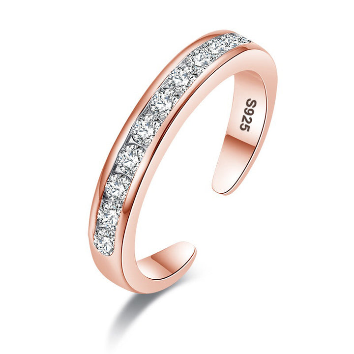 Sterling Silver and 14K Gold Channel-Set Toe Ring