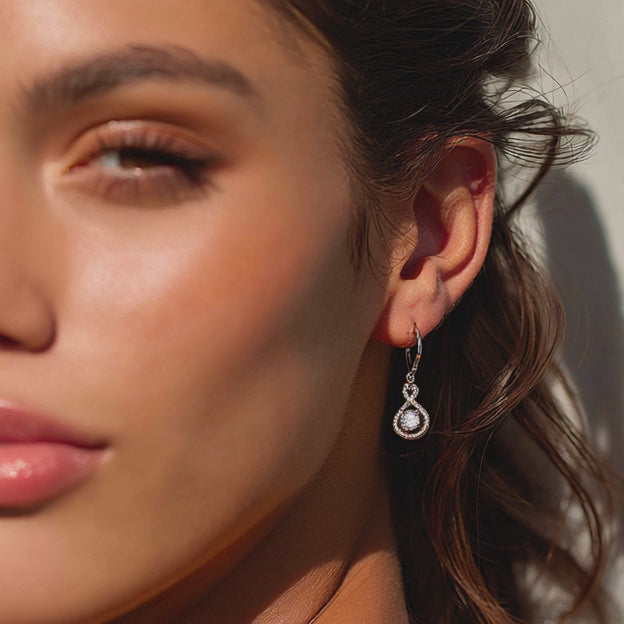 14K Gold Infinity Leverback earrings