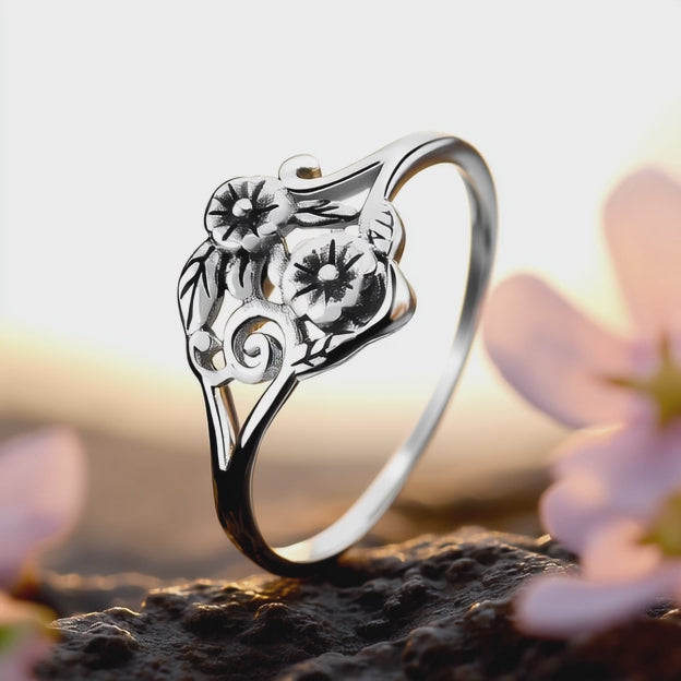 Sterling Silver Artisan Wild Flower Ring