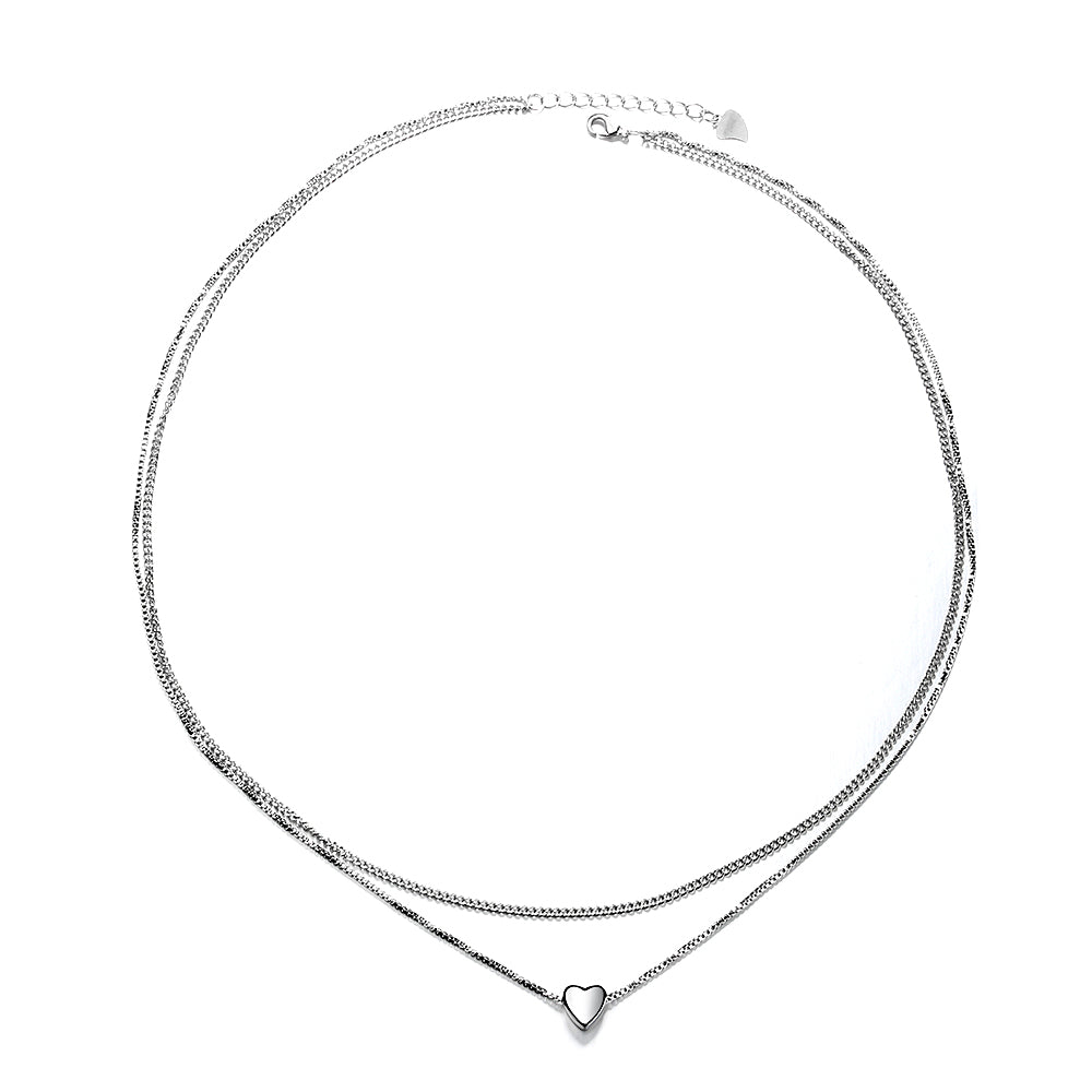 Sterling Silver Four Row Heart Anklet