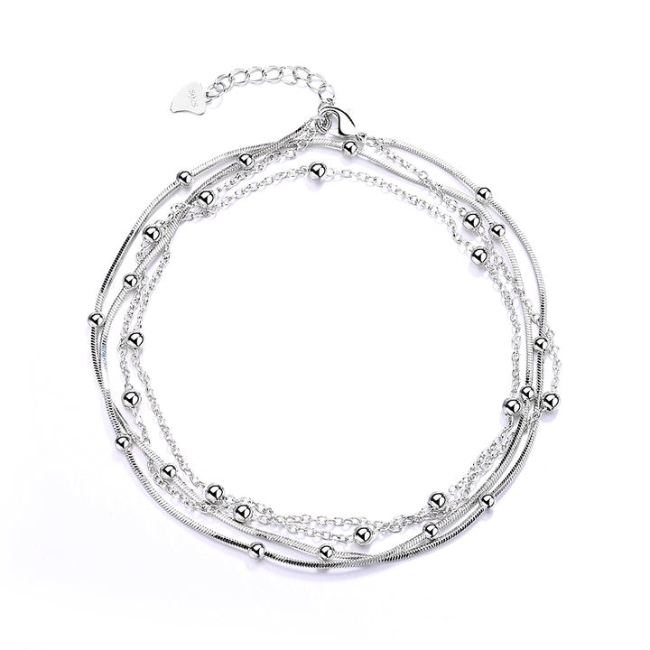 Four Row Sterling Silver Anklet