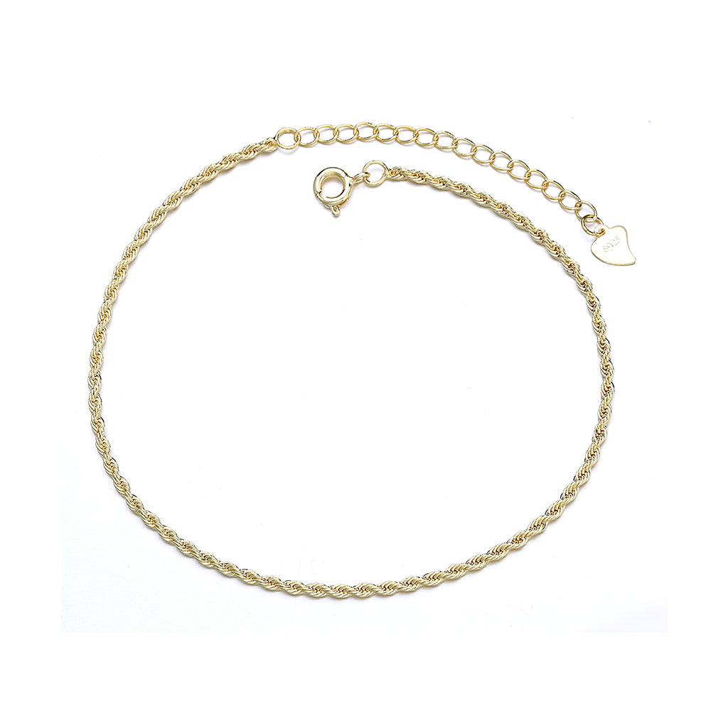 14K Gold Plated Rope Chain Anklet