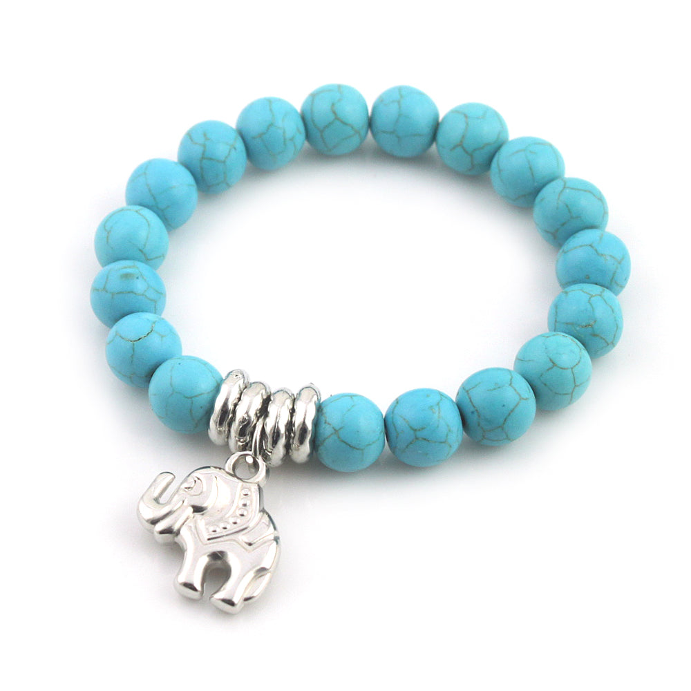 Genuine Turquoise Elephant Bracelet