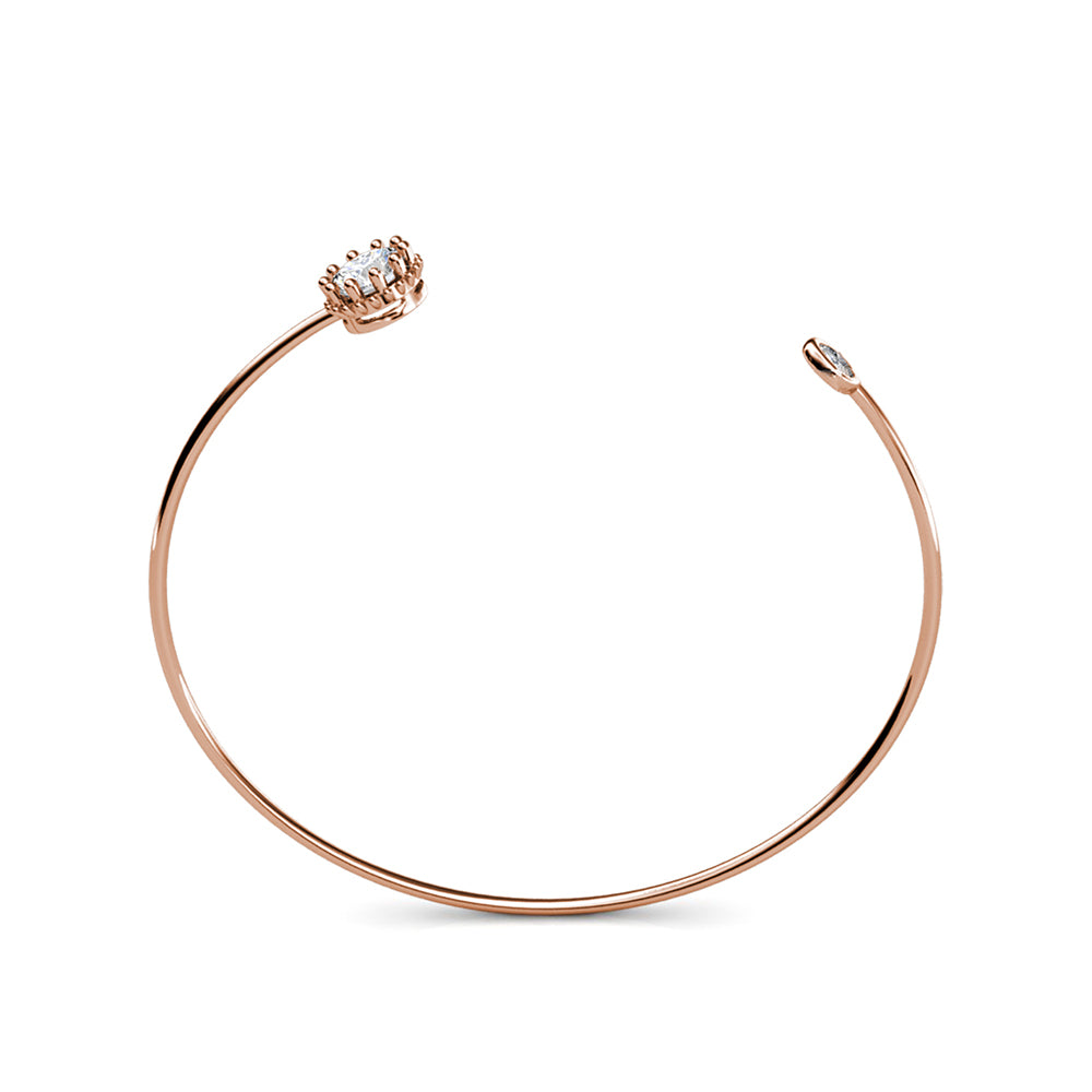 Swarovski Crystal Crown Bangle Bracelet in 18K Rose Gold