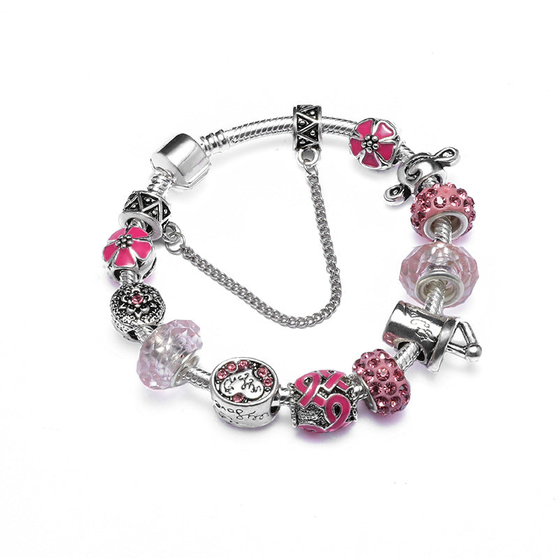 Pink Muranno Charm Bracelet With crystals from Swarovski